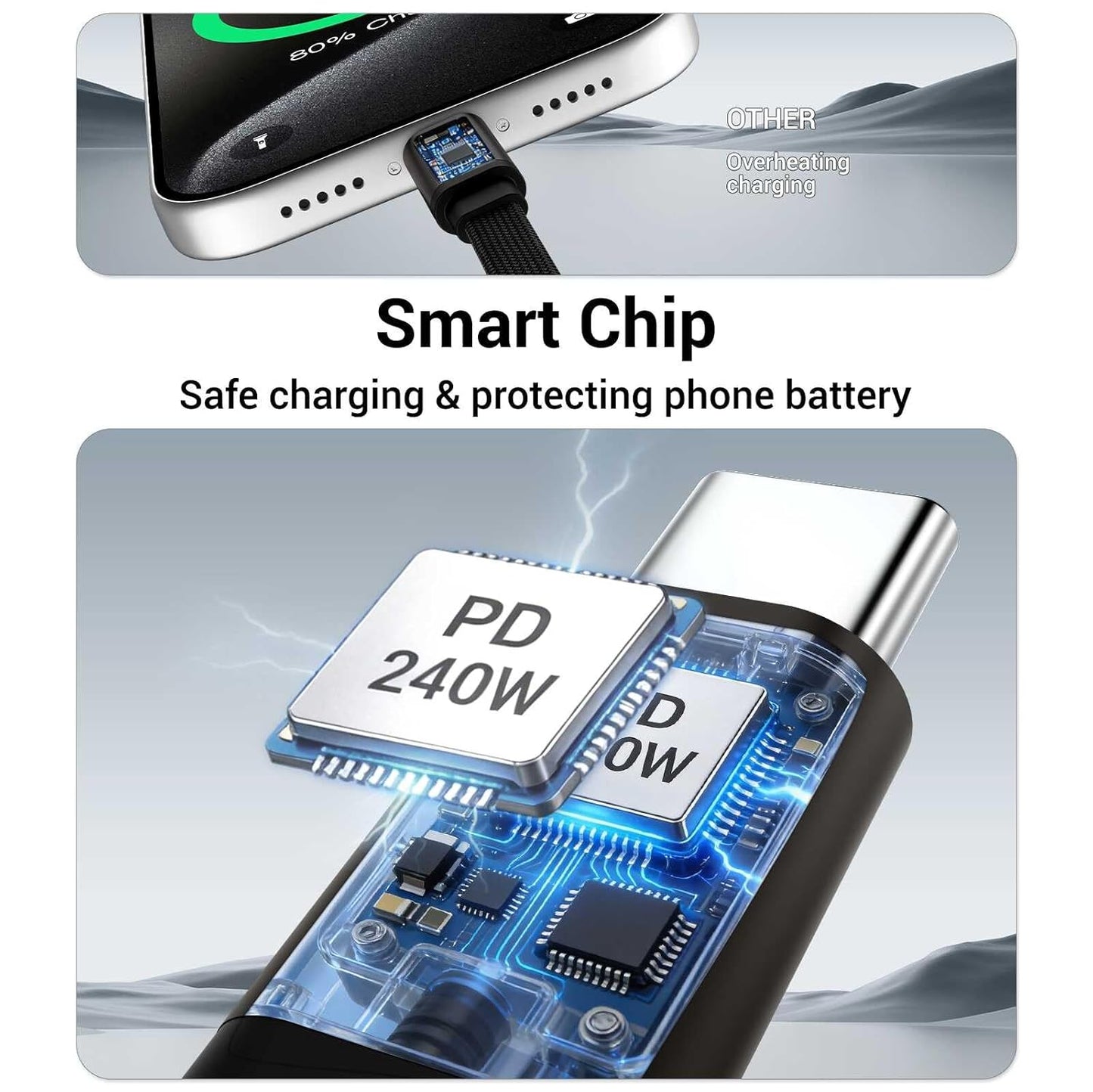 VYRNIX™ 2-in-1 Flex Stand Type-C Charging Cable with Integrated stand.