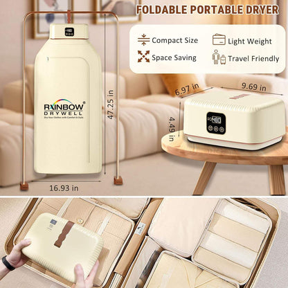 Smart Portable Electric Clothes Dryer – Foldable Wardrobe Cloth & Garment Drying Machine with Digital Timer