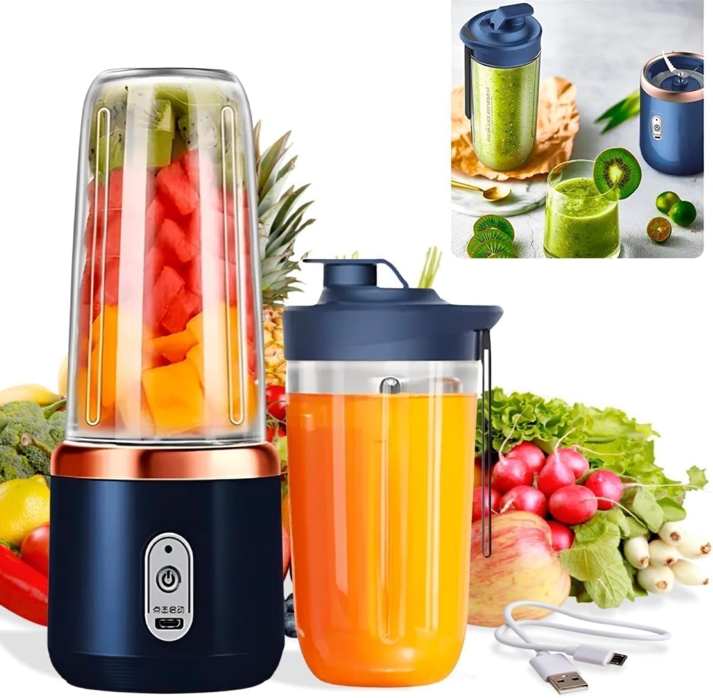 BlendGo™ Pro Portable Blender Bottle – Fresh Juice Anytime, Anywhere