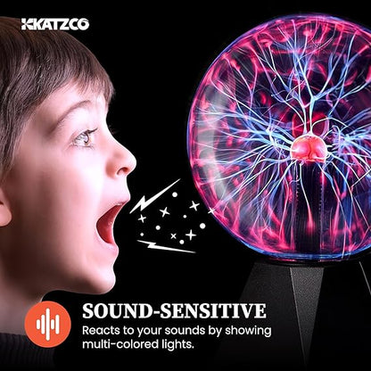 Plasma Ball Lamp – Touch Sensitive Lightning Globe, Interactive LED Desk Decor & Night Light